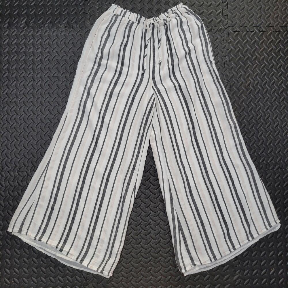 American Eagle Outfitters Striped Wide Leg Pants Womens Medium Beach Boho